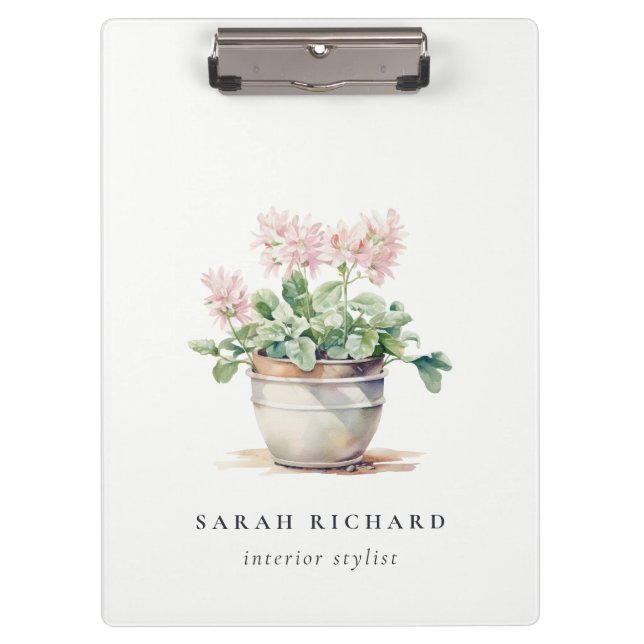 Porte-bloc Maison Florale en pots Plante Aquarelle Botanique (Devant)