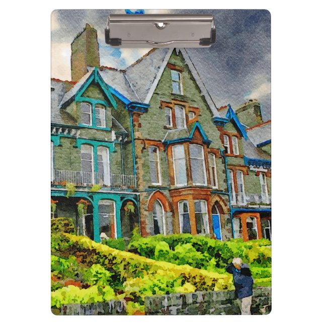 Porte-bloc Maison victorienne à Keswick peinte en aquarelle (Devant)