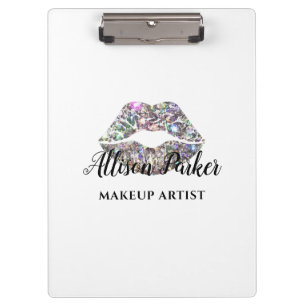 Porte-bloc MAKEUP ARTIST Parties scintillant Logo Kiss