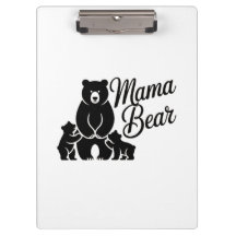 Mama Bear with Cubs Cute Family Bear