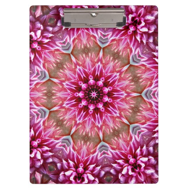 Porte-bloc Mandala géométrique motif fleur rose-67545 (Devant)