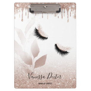 Porte-bloc Maquillage Artiste Floral Lashes Rose Gold