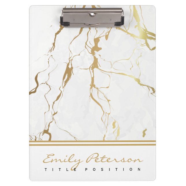 Porte-bloc Marbre blanc Et Grain D'Or (Devant)