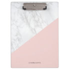 Marbre blanc moderne avec bloc rose personnalisé