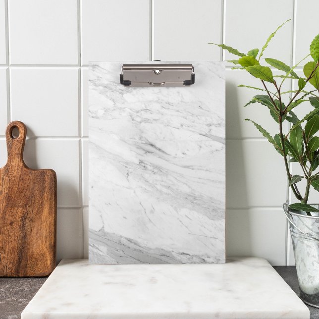 Porte-bloc Marbre blanc simple d'élégance (Créateur téléchargé)