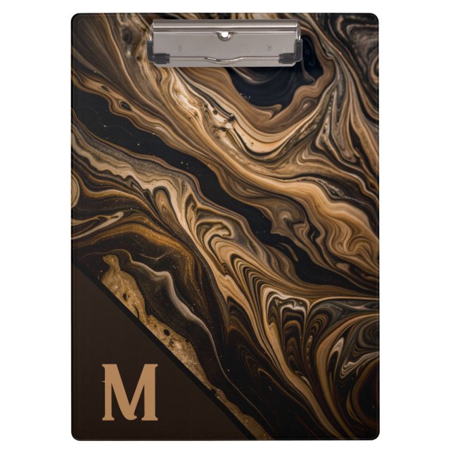 Porte-bloc Marbre Monogramme moderne (Devant)