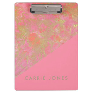 Porte-bloc Marbre rose Pretty Gold Business Élégant Minimal