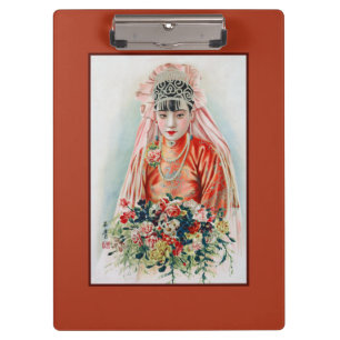 Porte-bloc Mariée en rouge au Mariage chinois à Shanghai