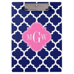 Porte-bloc Marine Whats Marocain #5 Hot Pink2 3 Monogramme in