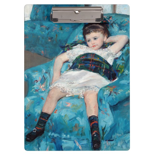 Porte-bloc Mary Cassatt - Petite fille dans un fauteuil bleu (Devant)