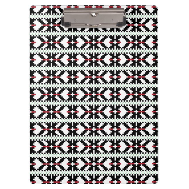 Porte-bloc Masculine Art populaire tribal letton noir et blan (Devant)
