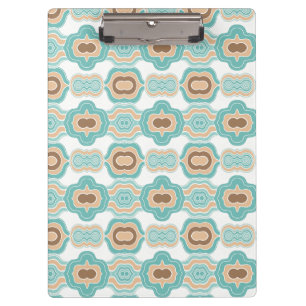 Porte-bloc Médaillon bleu/tan/marron coloré