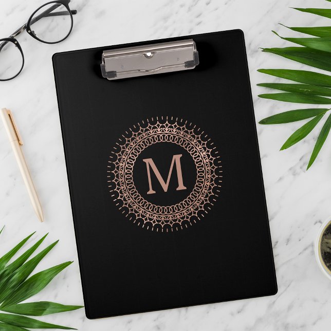 Porte-bloc Médaillon d'or Rose Black & Faux (Créateur téléchargé)