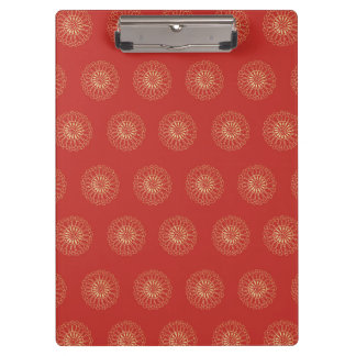 Porte-bloc Médaillons de fleurs de Zinnia dorées rouges