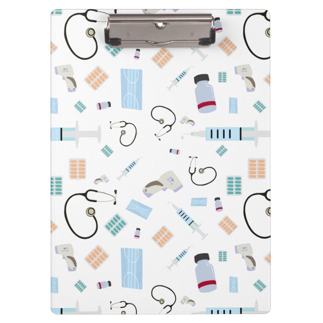 Porte-bloc Médecin de santé Motif Fournitures Médicales (Devant)