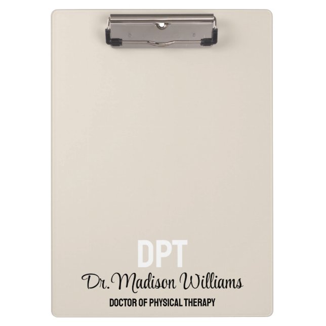 Porte-bloc Médecin DPT personnalisé de la thérapie physique C (Devant)