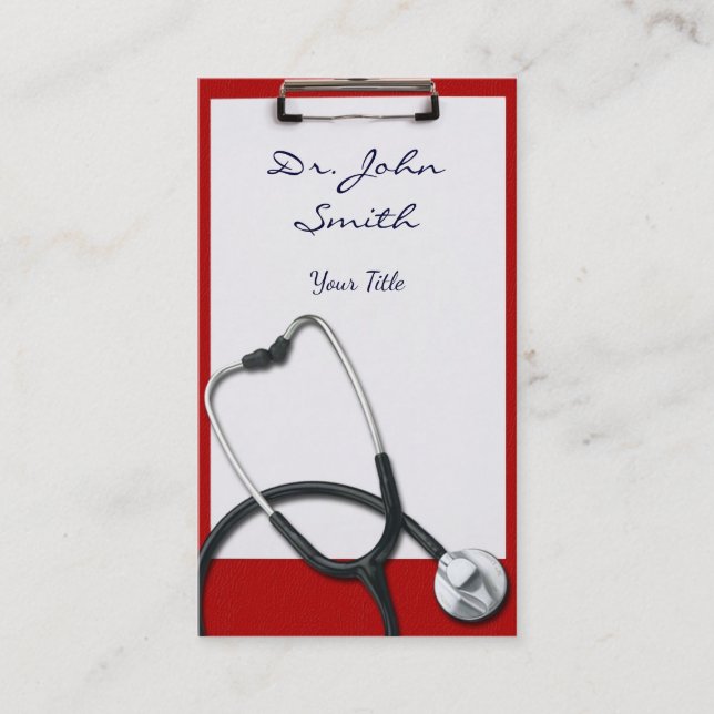 Porte - bloc Médicale avec le carte de visite de (Devant)