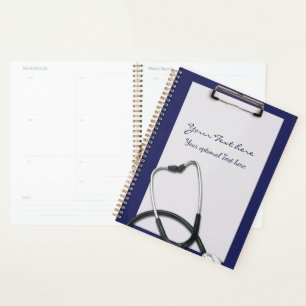 Porte - bloc Médicale bleu avec Stethoscope