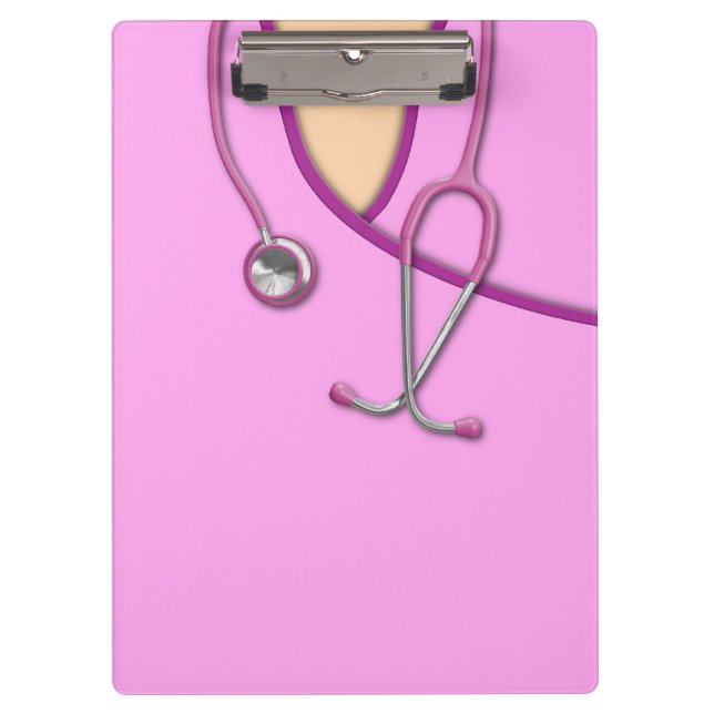 Porte-bloc Médicale rose frotte (Devant)