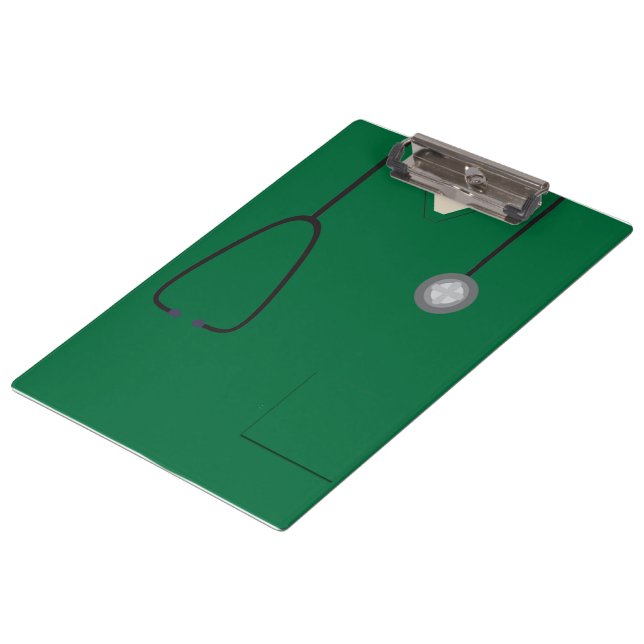 Porte-bloc Médicale Scrubs Infirmière Docteur Dark Green Port (Incliné)