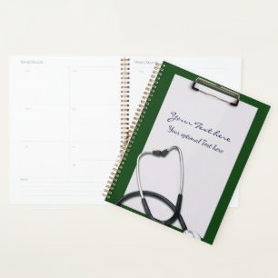 Porte - bloc Médicale vert avec stéthoscope