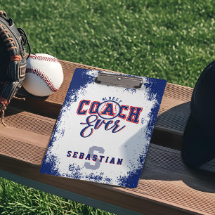 Porte-bloc Meilleur entraîneur de baseball Nom et monogramme