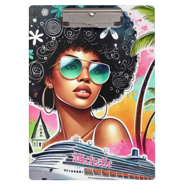 Porte-bloc Melanin Woman - Afro - Croisière Tropical (Devant)