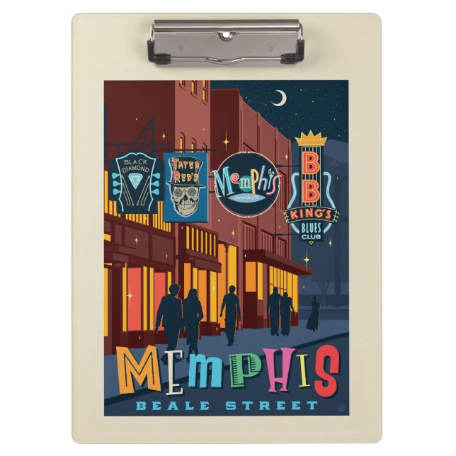 Porte-bloc Memphis, TN | Beale Street Neon (Devant)