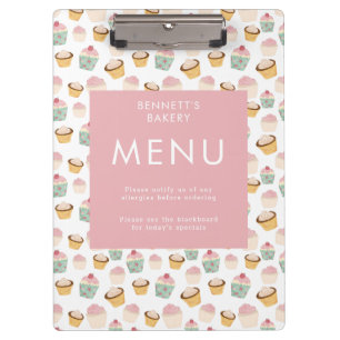 Porte-bloc Menu de la boulangerie de Cupcake