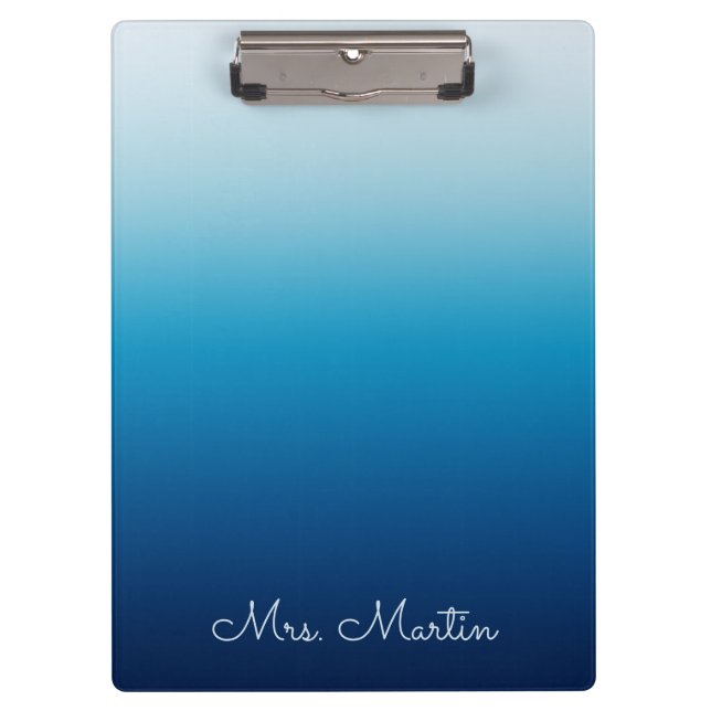 Porte-bloc Mer Sky and Ocean Blue Gradient Enseignant (Devant)