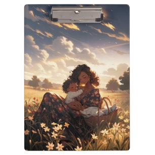 Porte-bloc Mère d'Anime dans la prairie matinale
