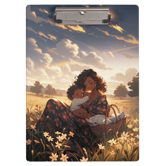 Porte-bloc Mère d'Anime dans la prairie matinale (Devant)