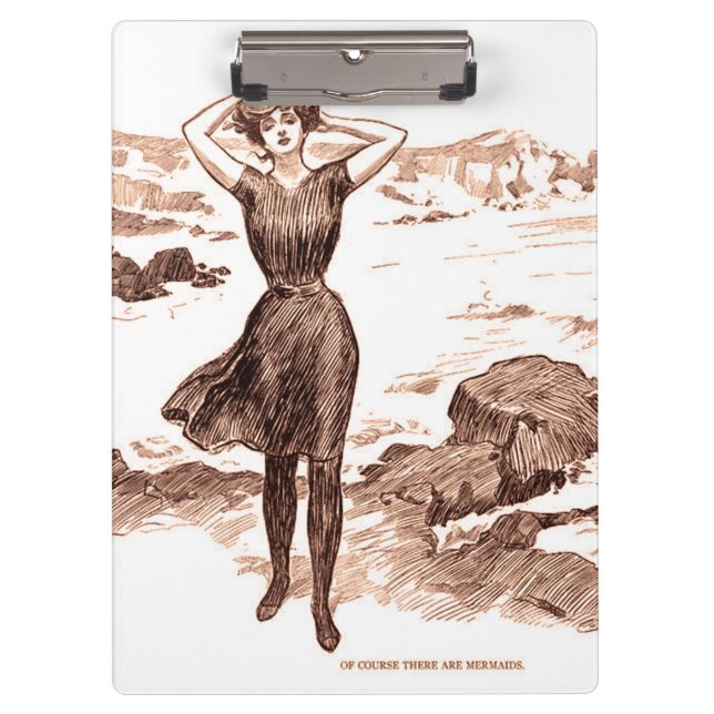Porte-bloc Mermaid Beach Gibson Girl Victorian Antique (Devant)