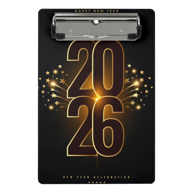 Porte-bloc Mini Clipboard-Happy New Year 2026  (Devant)
