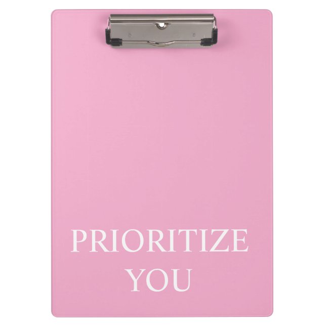 Porte-bloc Minimal Prioritize You Quote Dusty Rose Pink (Devant)