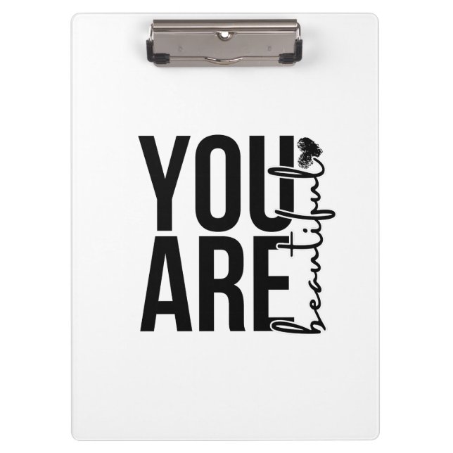 Porte-bloc Minimalist “Beautiful” Typography Design – Black  (Devant)