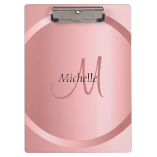 Porte-bloc Modèle de monogramme or Rose sur mesure
