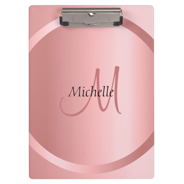 Porte-bloc Modèle de monogramme or Rose sur mesure (Devant)