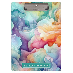 Porte-bloc Modèle de nom de l'aquarelle arc-en-ciel