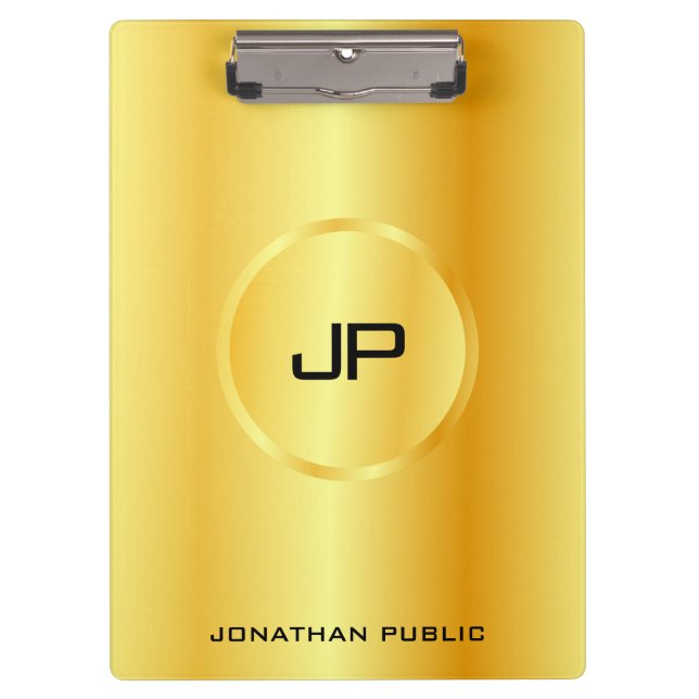 Porte-bloc Modèle Faux Gold Moderne Élégant Monogramme (Devant)