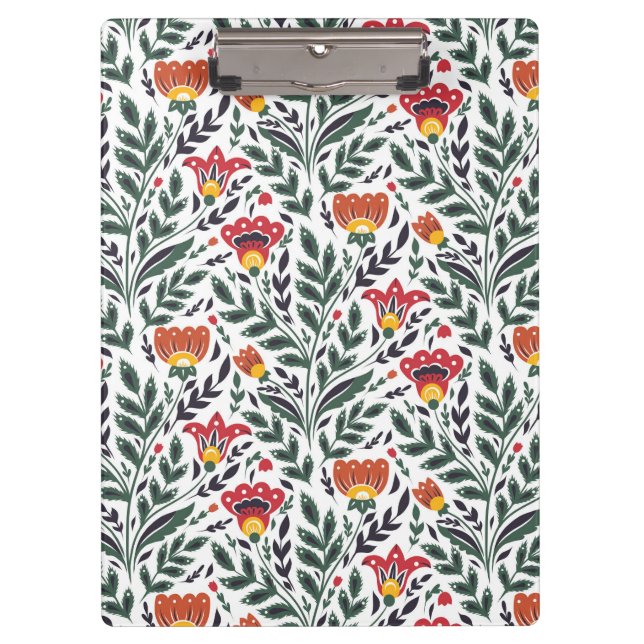 Porte-bloc Modèle floral art populaire (Devant)