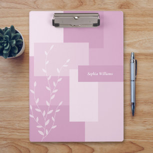 Porte-bloc moderne abstrait rose mauve blanc à mot