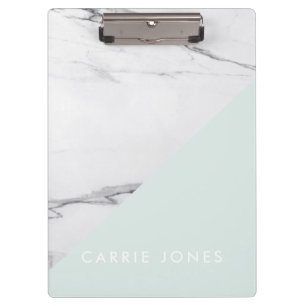Porte-bloc Moderne Aqua Marbre blanc Business Élégant minimal