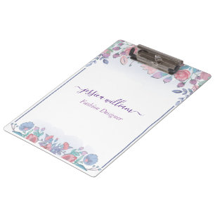 Porte-bloc Moderne Chic Aquarelle Bleu Hydrangée Florale