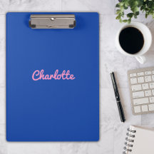 Moderne Chic Bleu rose Personnalisé Nom Fille Scri