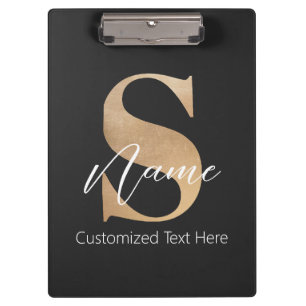 Porte-bloc Moderne Monogramme Initiale S & Nom Personnalisé