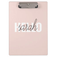 Moderne Pastel Rose Bonjour Et Vous Nom