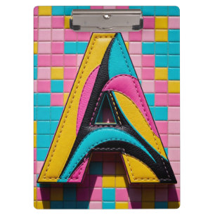 Porte-bloc Monogramme « A » en pop-art gras en patchwork de l
