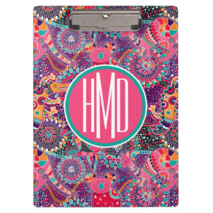 Porte-bloc Monogramme animal du motif   de style ethnique