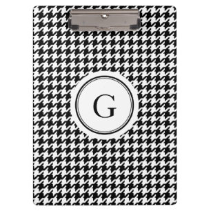 Porte-bloc Monogramme blanc noir chic de motif de